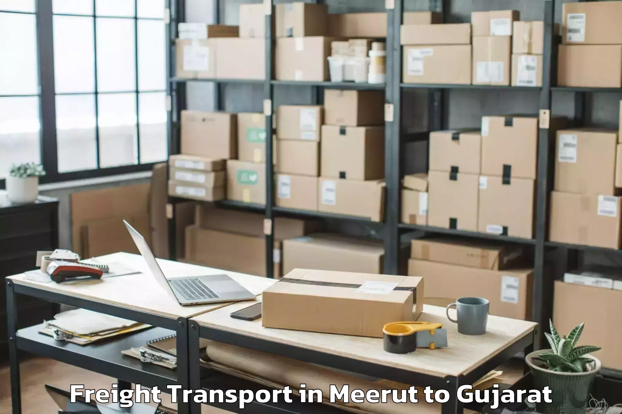 Top Meerut to Dhrangadhra Freight Transport Available